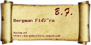 Bergman Flóra névjegykártya